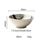 Japanese style 7.5 inch large ceramic bowl