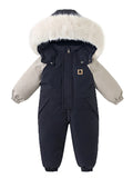 Waterproof Baby Overalls Hooded  Snowsuit 1-5Y