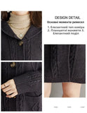 Hooded Mid-Length Knitted Sweater Women's