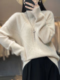 Women Mock Neck  Cashmere Sweater