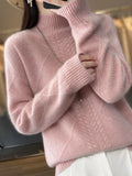 Women Mock Neck  Cashmere Sweater