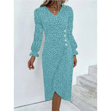 Elegant Floral Pleated Midi Dress Female