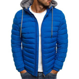 Men Fashion Quilted Padded Jacket Hooded