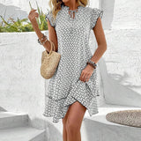 Elegant Women's  Loose Ruffle Mini Dres