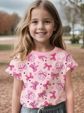 t Girl Short Sleeve Top Cartoon Bow