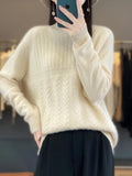 100% Pure wool Sweater Women's Half Turtleneck Knitted  Sweater