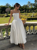 Corset Detail Spaghetti Strap Knotted Long Dresses Women