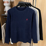 Autumn and Winter Round Neck Embroidered Knitted Sweater