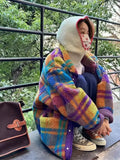 Women's Coat Polar Fleece Plaid