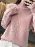 Women Mock Neck  Cashmere Sweater