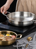 Stainless Steel Cookware Saucepan Dry Pots with Handle