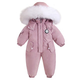 Waterproof Baby Overalls Hooded  Snowsuit 1-5Y