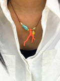 Charm Ocean Imitation Coral Glass Fish Pendant