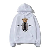 Unisex Autumn Winter Luxury Bear Print Hoodies