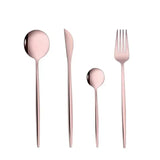 4Pcs Golden Cutlery Set Stainless Steel Knife Fork Spoon Tableware