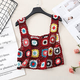 Colorful Hand Crochet Knit Top
