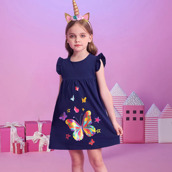 Butterfly Printed Children's Dresses