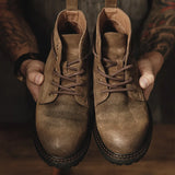 Men's Vintage Work Ankle Boots Fashion Lace-Up  British Styl