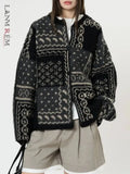 Design Contrast Color Knit Sweater For Women