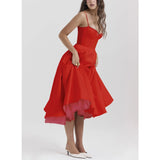 Elegant Double Layer Mesh Spliced Maxi Dresses for Women