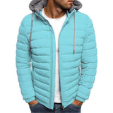 Men Fashion Quilted Padded Jacket Hooded