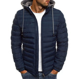 Men Fashion Quilted Padded Jacket Hooded