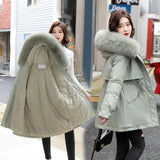 Hooded Parkas  with Fur Collar