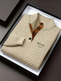 Men's Autumn Winter Stand Collar Knitted Sweater