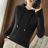 2024 New Autumn and Winter Hooded Cashmere Sweater Women  Hooded Pullover Sweater Warm Loose Hooded Cashmere Sweater Women