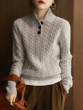 Knitted Sweater, Stand-up Collar