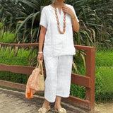 Stylish Women's Cotton Linen Summer Suit
