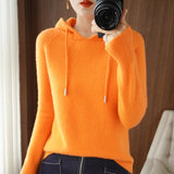 2024 New Autumn and Winter Hooded Cashmere Sweater Women  Hooded Pullover Sweater Warm Loose Hooded Cashmere Sweater Women