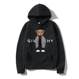 Unisex Autumn Winter Luxury Bear Print Hoodies