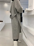 New High-end Women Wool Herringbone Loose Double-sided Wool Coat Temperament Handmade Natural Wool Fashion Jacket Autumn Winter