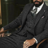 Men's Winter Tweed Wool  formal  Suit