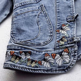 Women Jeans Jacket Butterfly Embroidery