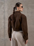 Winter Suede Bomber Jackets For Women