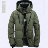 Men White Duck Coat Windproof Warm