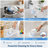 Automatic Cleaning Brush – Sponge Material, Powerful Stain Removal, Multiple Brush Heads, Handle