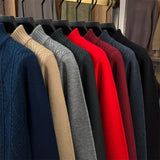 Thickened Men's Woolen Sweater with Half-high Collar and Zipper