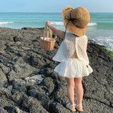 Girls Summer Hollow Lace Suit