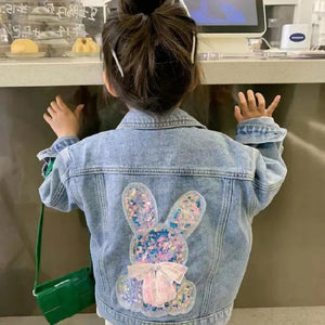 Denim Jackets for Girls Flower Embroidery