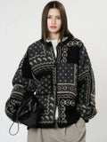Design Contrast Color Knit Sweater For Women