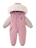 Waterproof Baby Overalls Hooded  Snowsuit 1-5Y