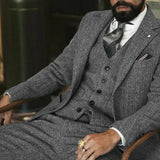 Men's Winter Tweed Wool  formal  Suit