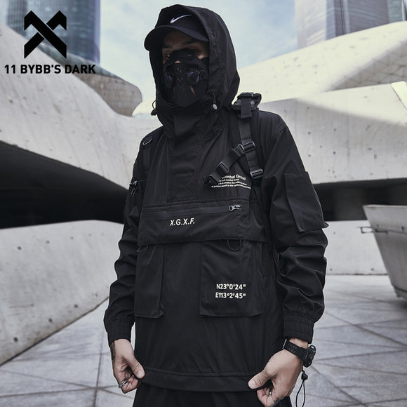 11 BYBB'S DARK Men Cargo Jackets Coats Streetwear Tactical Function Pullover Harajuku Multi-pocket Hoody Windbreaker Coats