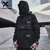 11 BYBB&#39;S DARK Men Cargo Jackets Coats Streetwear Tactical Function Pullover Harajuku Multi-pocket Hoody Windbreaker Coats