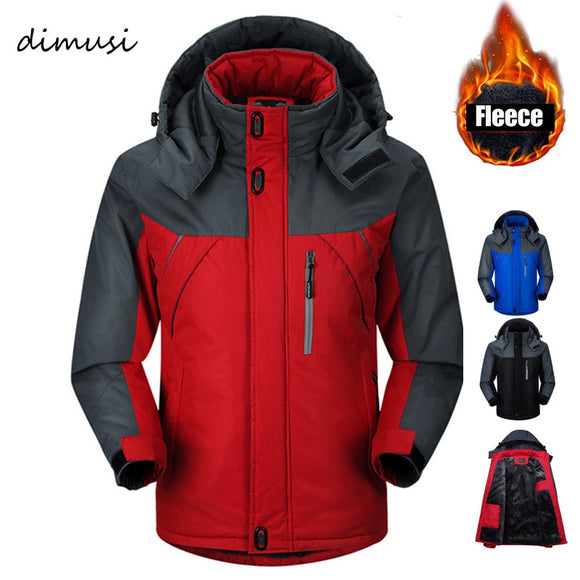 DIMUSI Winter Jacket Men Parka Thermal Fleece jacket Coats Men jackets Windbreaker jaqueta Windproof Waterproof Coats Men 5XL