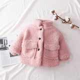 Fashion Baby Girl Boy Winter Jacket Thick Lamb Wool Infant Toddler Child Warm Sheep Like Coat Baby Outwear Cotton 1-8Y