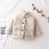 Fashion Baby Girl Boy Winter Jacket Thick Lamb Wool Infant Toddler Child Warm Sheep Like Coat Baby Outwear Cotton 1-8Y